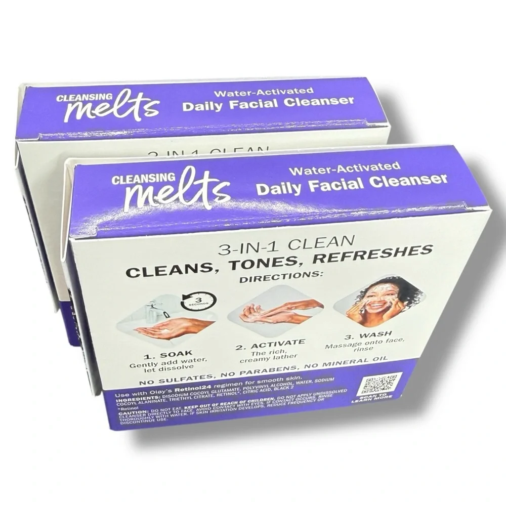 Olay Cleansing Melts + Retinol 32ct‎ x2 (64 Total) Water-Activated Cleanser Pads